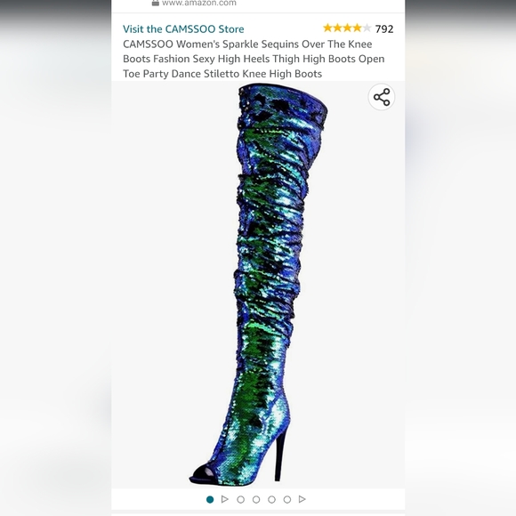 camssoo Shoes Over The Knee Sequin Party Boots Size 9 Poshmark
